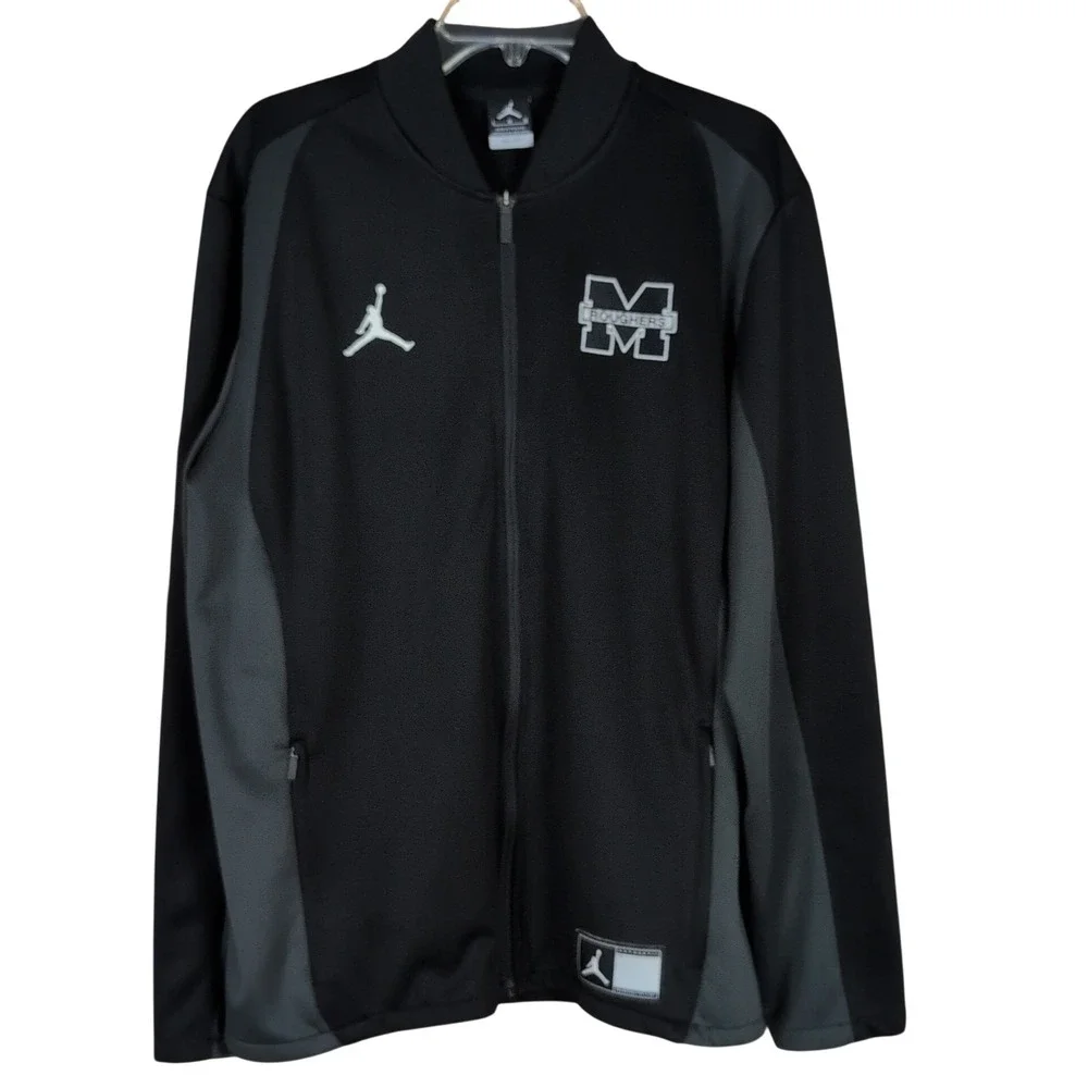 Jordan Mens Muskogee Roughers Dri-FIT Full Zip Track Jacket Large Athletic Black